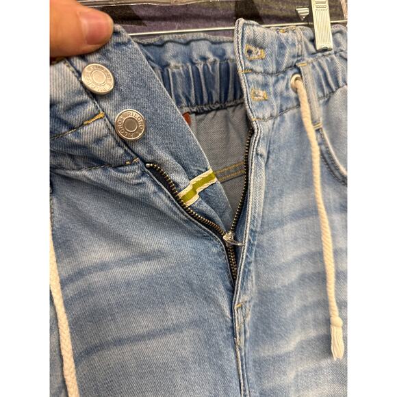 Pilcro Anthropologie Wide Leg Flare Pants 26 Nautical Beach Flowy Buttonfly - Picture 6 of 8